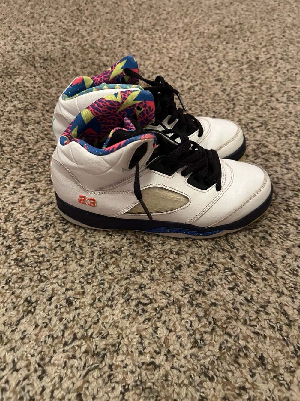 Jordan Air Jordan 5 Retro Alternate Bel-Air White Leather Sneakers Size 2Y